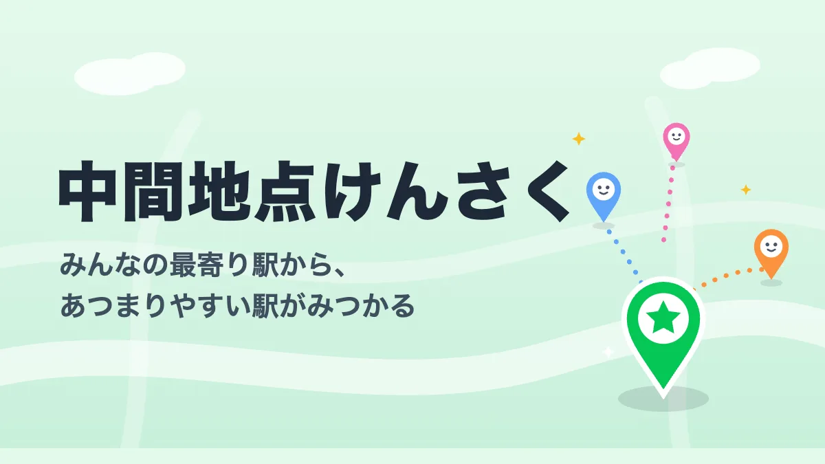 中間地点けんさく のスクリーンショット