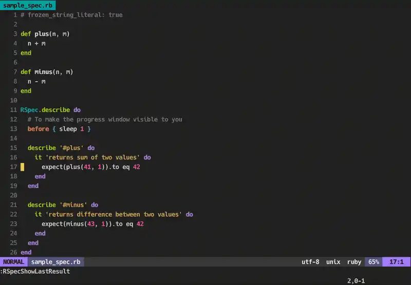 rspec.nvim のデモ