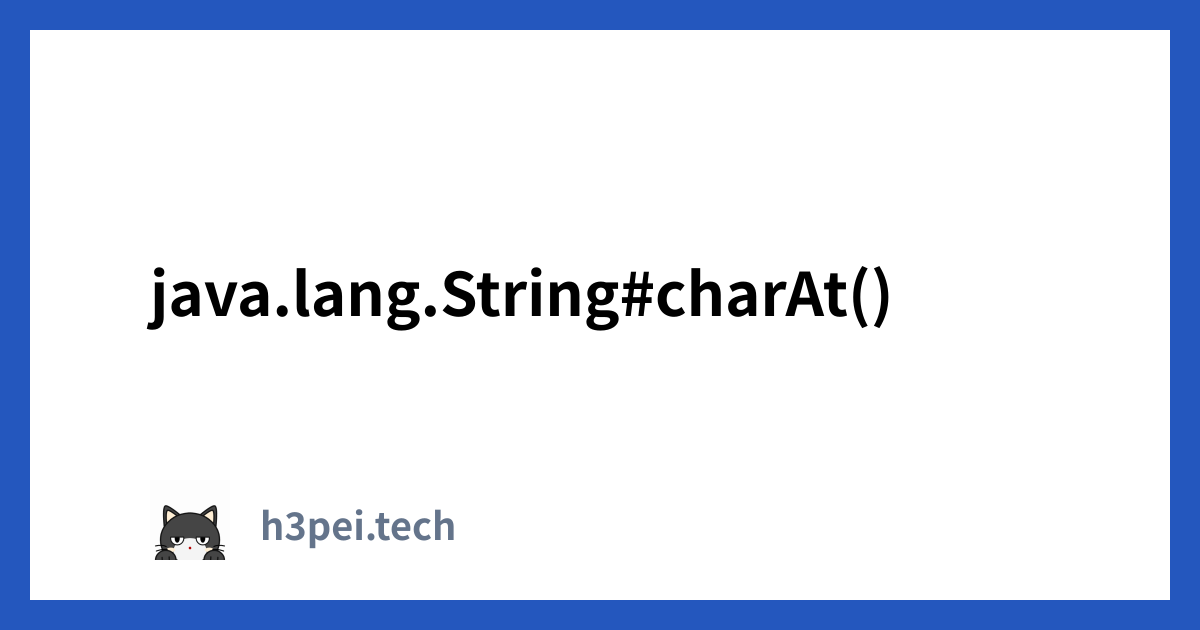 java.lang.String#charAt()